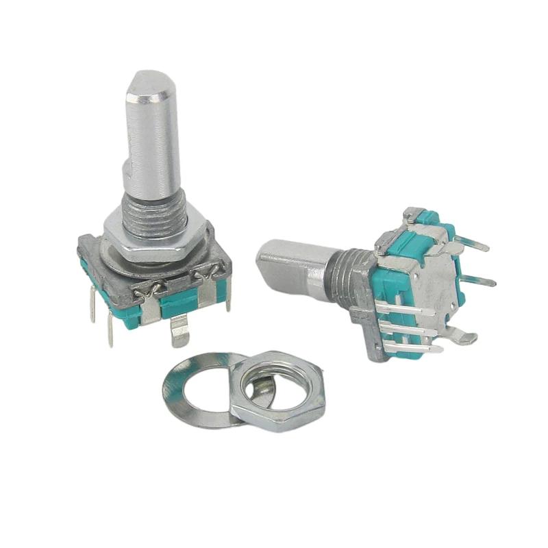 5 шт./лот 20-позиционный 360-градусный поворотный энкодер EC11 с кнопкой, 5-контактной ручкой длиной 15/20 мм со встроенным кнопочным переключателем