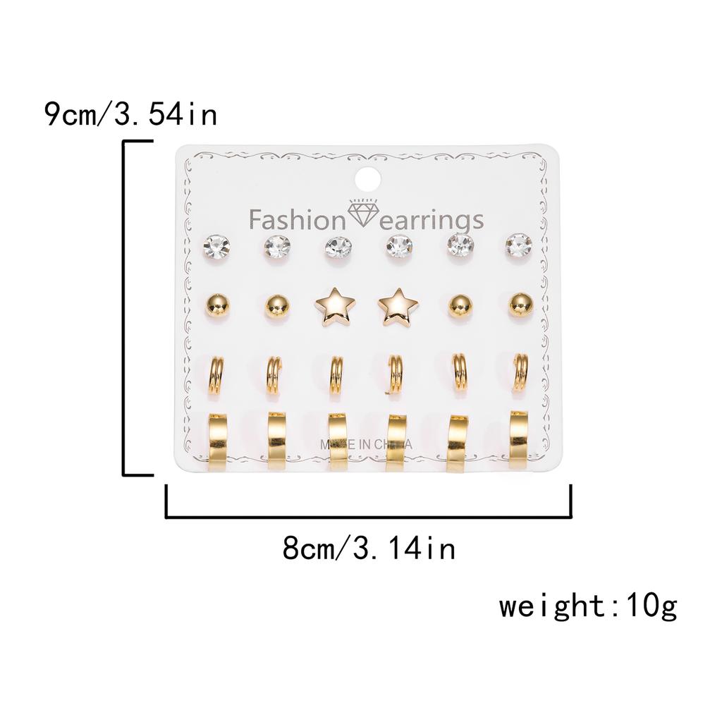 Rinhoo 12 пар наборов серег с кристаллами и искусственным жемчугом для женщин, красочные круглые серьги-пусеты, свадебные ювелирные изделия, серьги в подарочной коробке