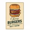 Вкусный Гамбургер Еда Знаки Металлические Таблички Барбекю Кухня Ресторан Магазин Жестяная Табличка Декоративные Постеры Ретро Железная Живопись