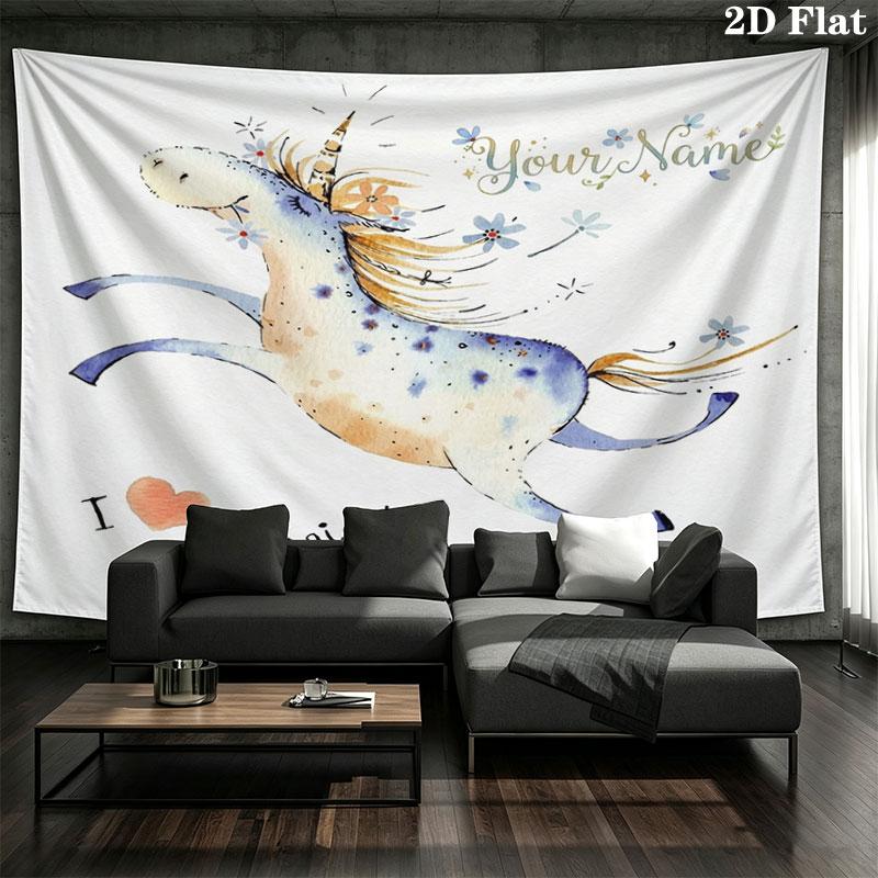 Pippi Longstocking Custom Name Wall Tapestry Aesthetic Wall Hanging Printed Fabric Blanket Decorative Tapestries for Bedroom Living Room Home Decor