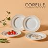 Керамическая тарелка CORELLE Rosemont, 4 предмета, столовая посуда, цвет слоновой кости и оранжевый