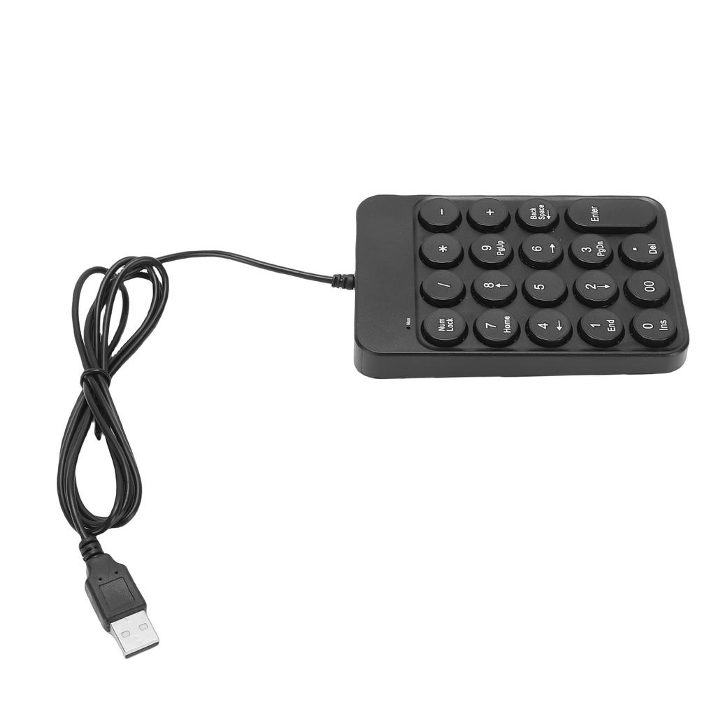 USB Проводная цифровая клавиатура 19 клавиш Круглые колпачки клавиш Эргономичная Портативная цифровая клавиатура для ноутбука