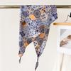 Retro vacation- faux silk double-layer printed wrap triangle scarf sun shawl women's silk scarf headscarf neckerchief