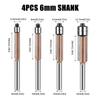 Double Bearing Flush Trim Bit Router Bit Professional Woodworking Milling Cutter For Wood Bit Face Mill 6mm 1/4in Shank