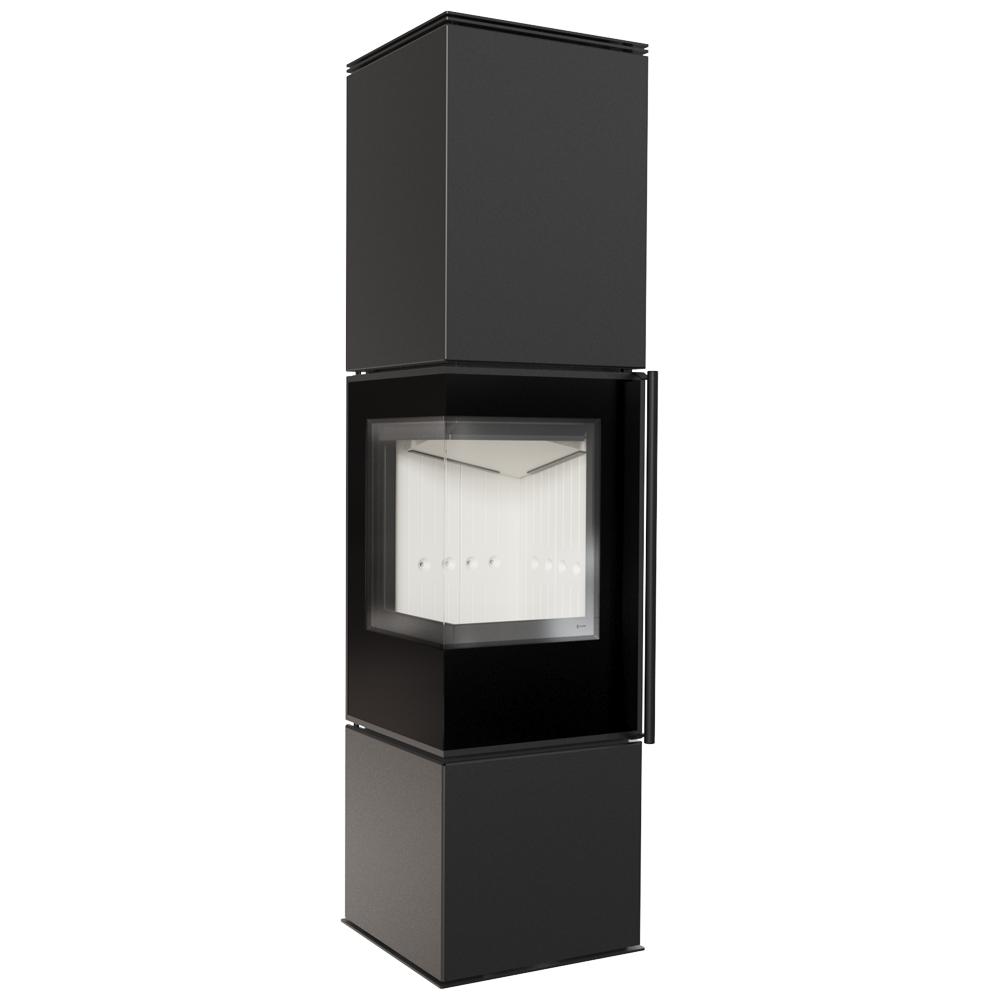 Freestanding Fireplace Stove KRATKI REN L Left 7 kW Ø150 Mounting Kit