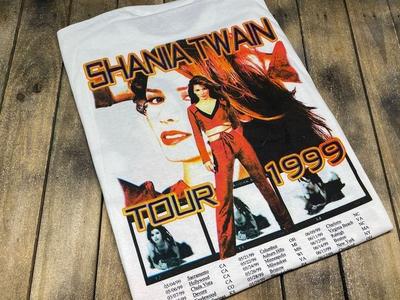 Винтажная футболка Shania Twain 1999 года в стиле рэп, футболка с тура, кантри-музыка SEG_287, унисекс