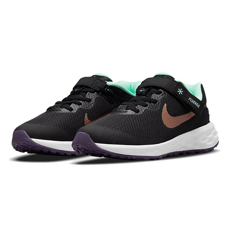 Nike Детские кроссовки Revolution 6 FlyEase GS Black Metallic Red Bronze Mint-Foam Canyon-Purple DD1113-005