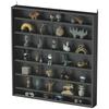 Six Shelf Display Cabinet, with Glass Doors - Black