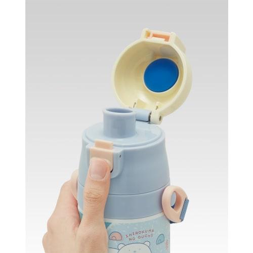 Skater Children's Water Bottle, 2-Way, 470ml (Direct Drinking) and 430ml (Cup Drinking), Sumikkogurashi Polar Bear Hometown Design, Girls' Stainless S