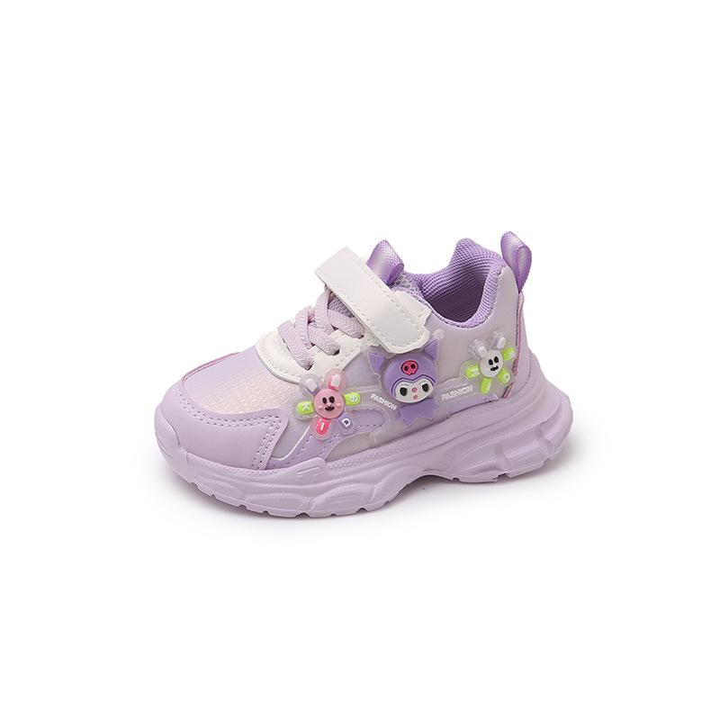 Кроссовки для девочки, легкие, мультяшные, папины кроссовки, весна и осень, со вспышкой, кожаные, мягкая подошва, женская повседневная обувь