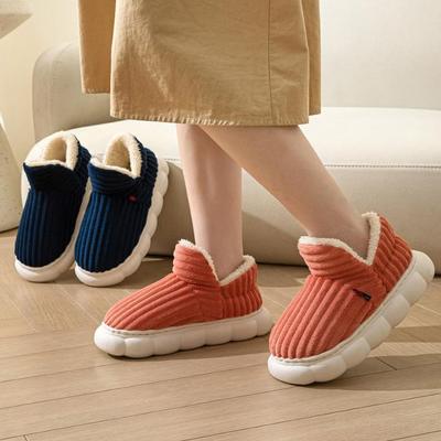 Унисекс осень-зима большой размер толстые зимние сапоги мужские меховые бархатные туфли женские теплые домашние хлопковые тапочки 36-45