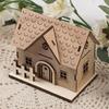Yousheng 1 Set Christmas House Ornament Durable Warm Light Wooden House Model for Home Holiday Festive Decoration
