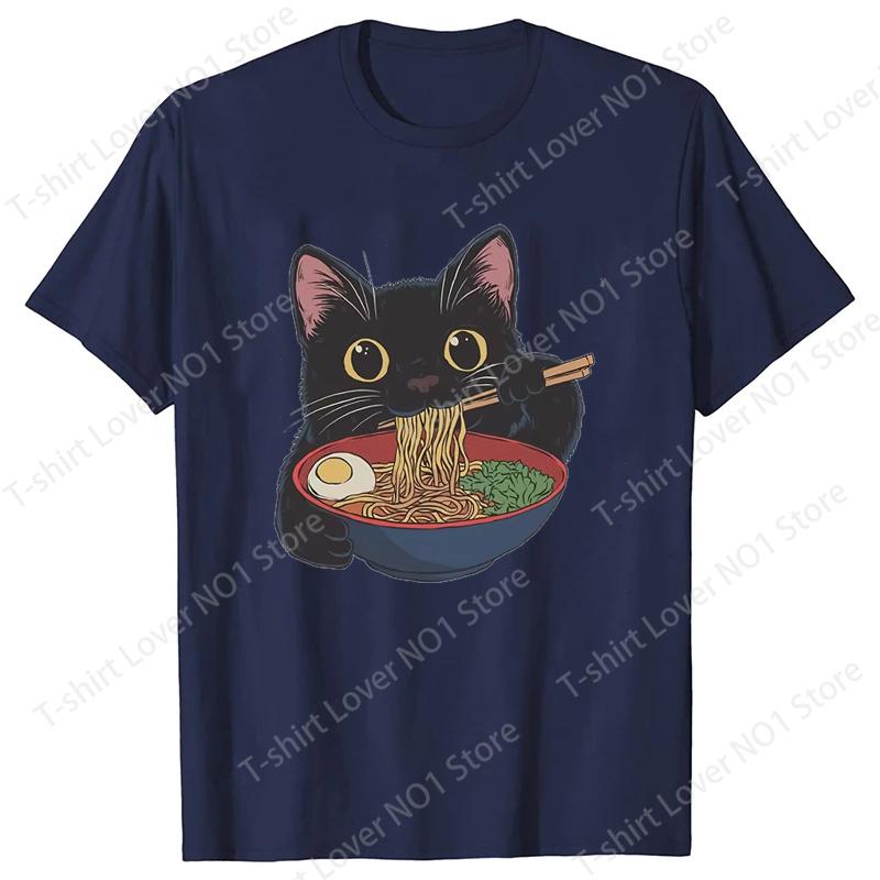 RaUnisex Cat T Shirt Japanese Style Cat Lover TShirt Kawaii Cartoon Cat Short Sleeve T Shirts Unisexs Womens Clothes Tee Shirt Tops