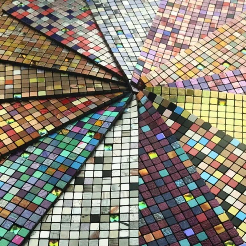 3D европейская гладкая металлическая мозаика настенная наклейка самоклеящаяся плитка кухня ванная комната бар гостиная ТВ фон настенный декор палка