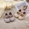 Девочка принцесса бант маленькие кожаные туфли 2025 весна и осень новые девочки иностранные универсальные одинарные туфли на мягкой подошве