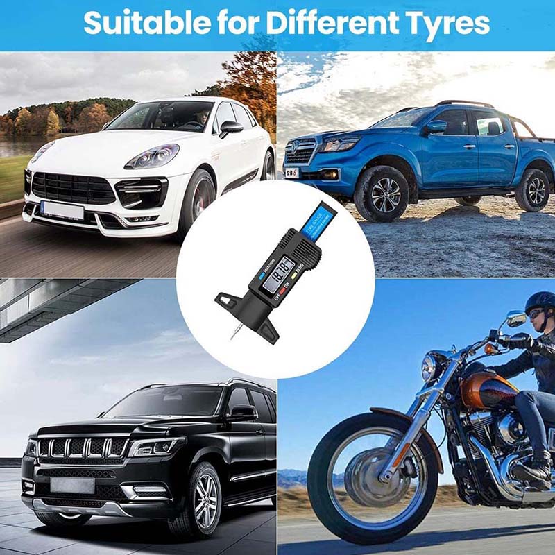 Цифровой дисплей Автомобильный шинный протектор Глубиномер Метр Измеритель Инструмент Штангенциркуль Толщиномер Система контроля износа тормозных колодок