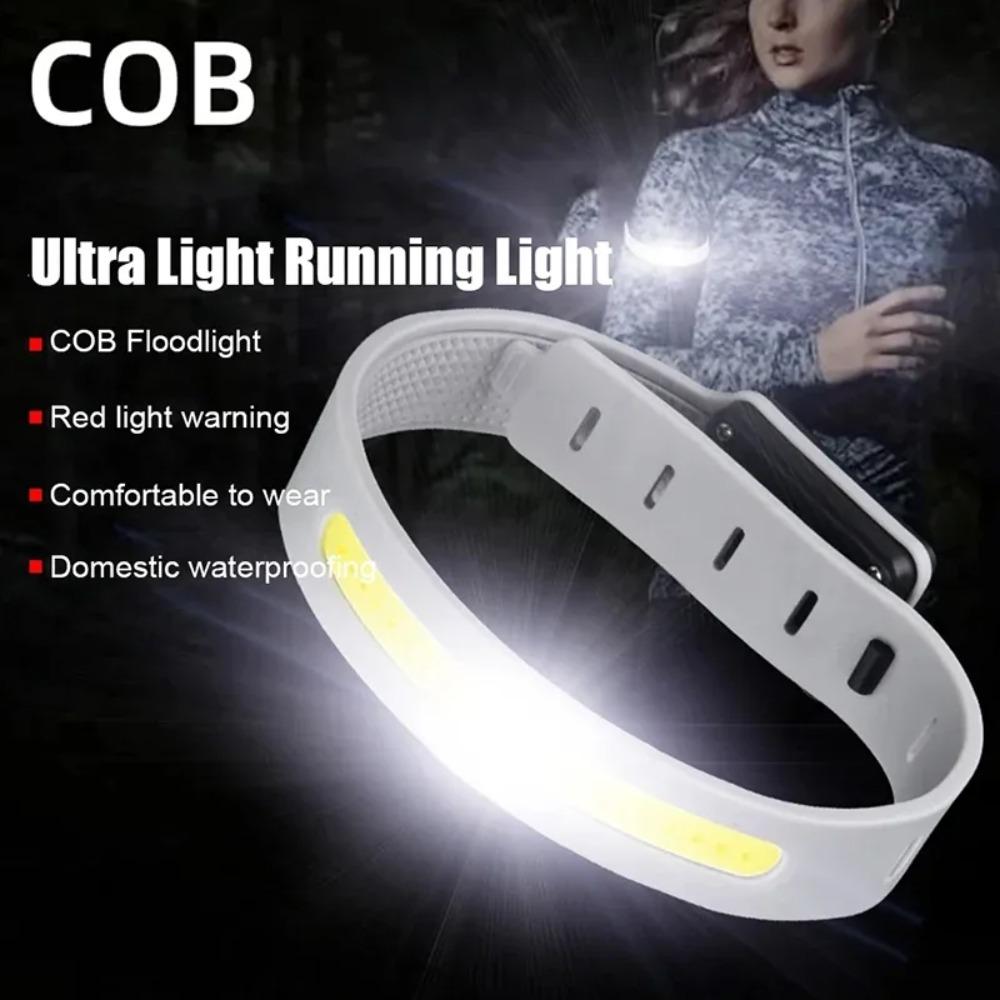 Портативный фонарик COB, встроенный аккумулятор типа C, зарядка, 3 режима освещения, спортивный браслет, фонарь для кемпинга, ночного бега
