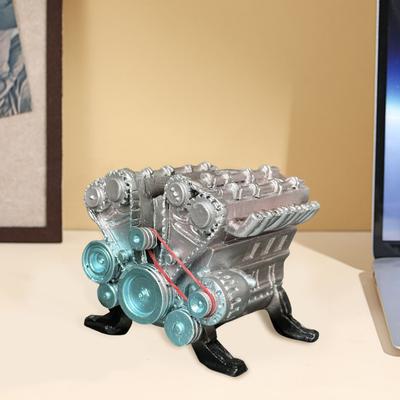 Модель двигателя автомобиля V8, реалистичная смоляная 8-цилиндровая модель двигателя автомобиля, украшение для домашнего офиса, настольное украшение, детская научная обучающая игрушка