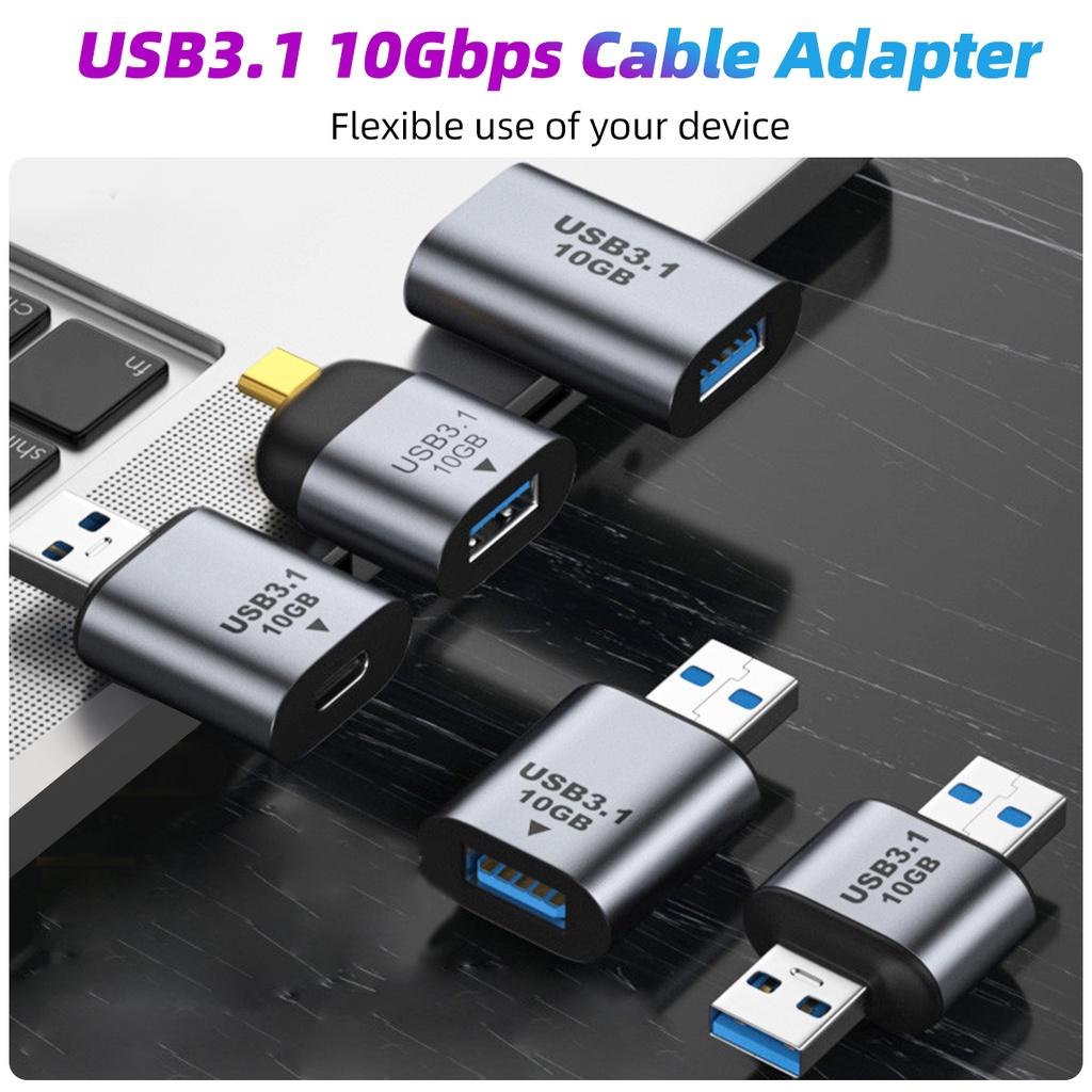 FONKEN Металлический адаптер USB C 3.1 OTG 10 Гбит/с для быстрой передачи данных Type-C 3A зарядный преобразователь для телефона Samsung Xiaomi Mac-book Pro Tablet