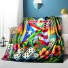 1PC Custom Name Puerto Rican Frog Dominoes outdooor Flannel blankets Throw Blanket All-Season Throw Gift Bedspread for Couch, Bed, Camping Holiday Bir