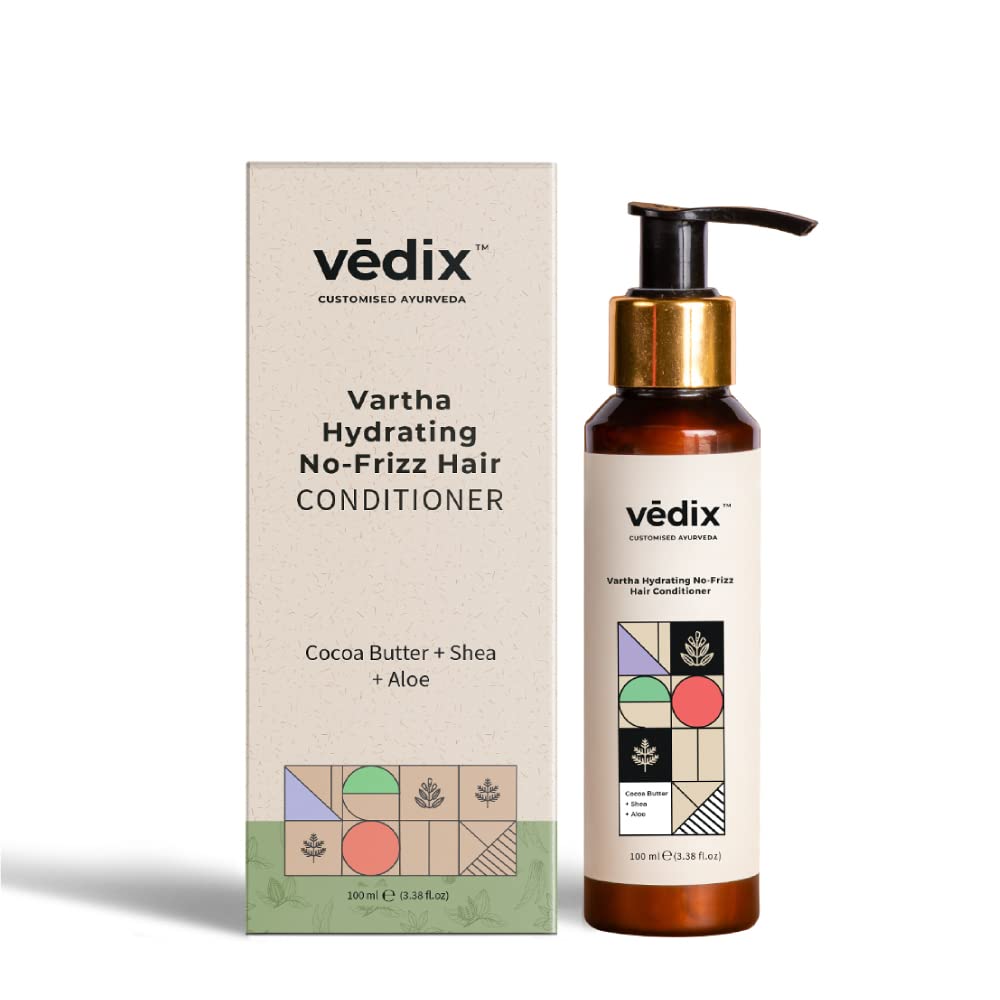 Кондиционер Vedix, Аюрведический кондиционер Vartha для увлажнения и против пушистости волос с рисовой водой + пажитник + масло манго для волос без пушистости - 100 мл