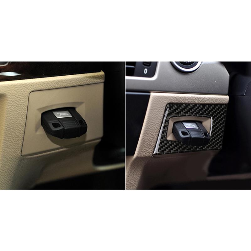Для BMW E90 E92 E93 3 серии 2005-2012 настоящее углеродное волокно интерьер автомобиля переключатель зажигания наклейка для ключа наклейка Защитный декор