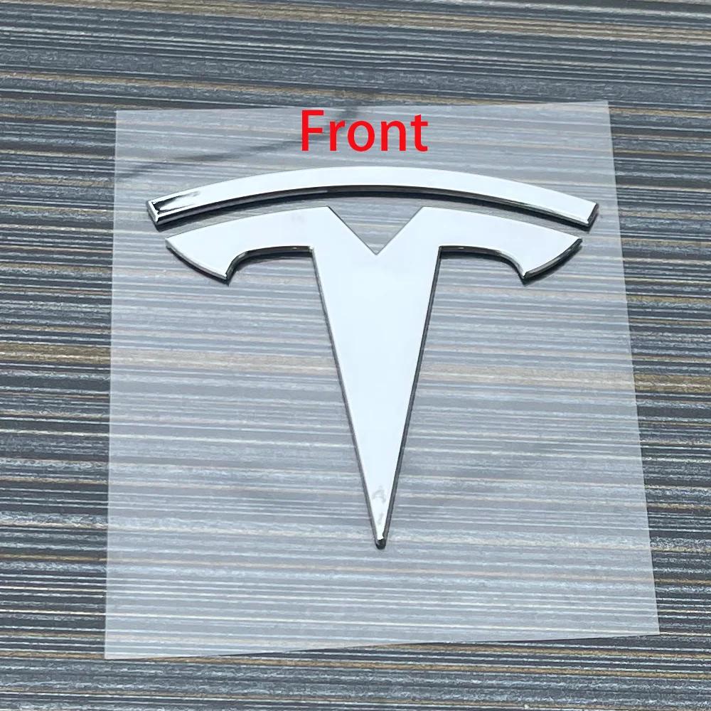 DSSCH1 1pcs ABS for Tesla Model 3 Mode Y Car Front Hood Logo Cover Emblem Sticker Styling Auto Body Rear Trunk Badge Accessories