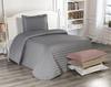 Star Quilted Bedspread Set 2pcs, Coverlet 180x240, Pillowcase 50x70, Single Size, Gray