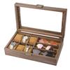 Retro Wood Grain Watch & Eyeglass Storage Box: Available In 3, 6, and 12 Slots