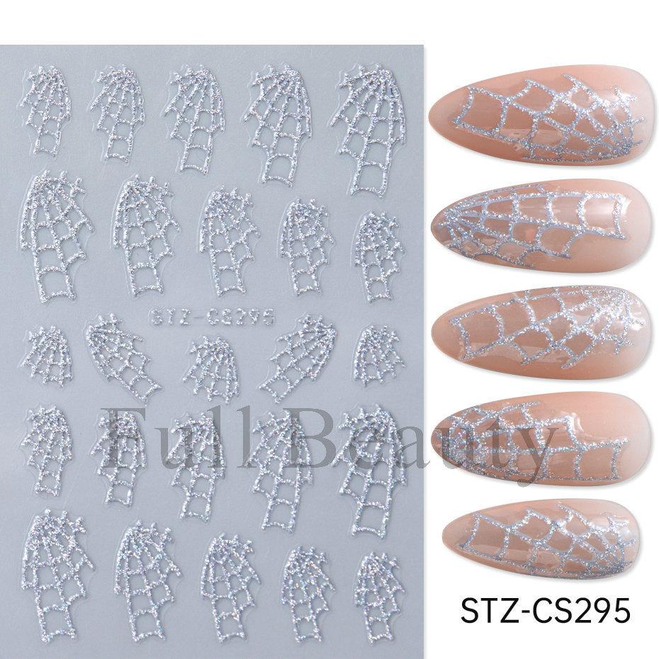 New Nail Art Stickers Halloween Cartoon Scar Pumpkin Bat Spider Web Adhesive Nail Sticker