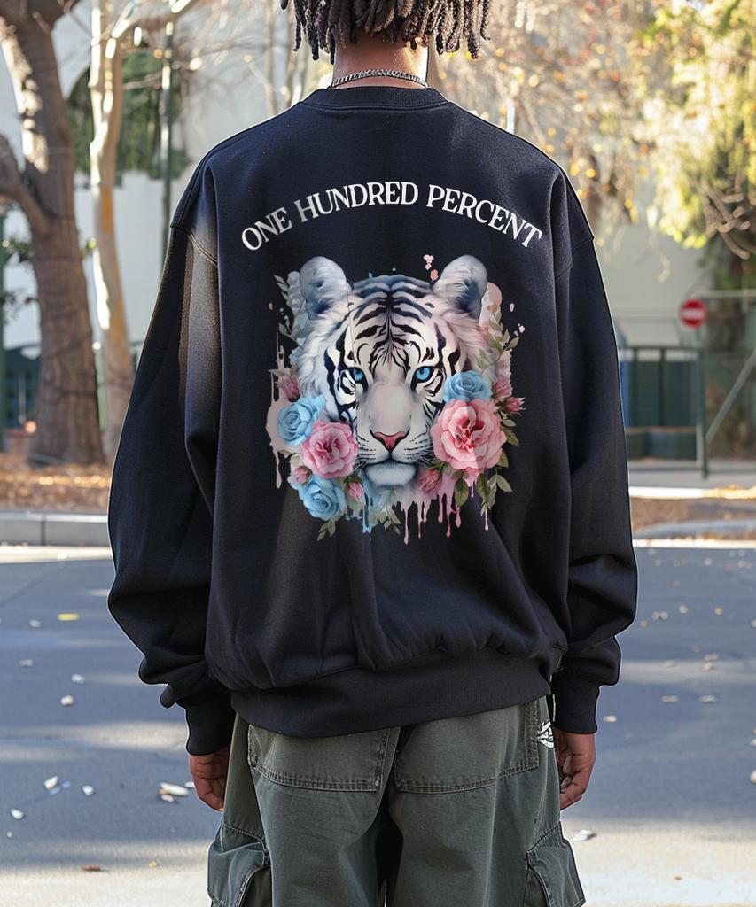 OHP Ohpxharmonia Bwhite Tiger Oversized Heavy Sweatshirt