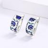 Classic Earrings for Women's Handmade Blue Enamel Flower Earrings Shape Earrings Fashion Party Jewelry Women Earrings
