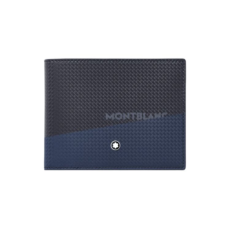 Montblanc Fashion 2.0 Series Short Leather Wallet Men Wallet Blue Black MB128613