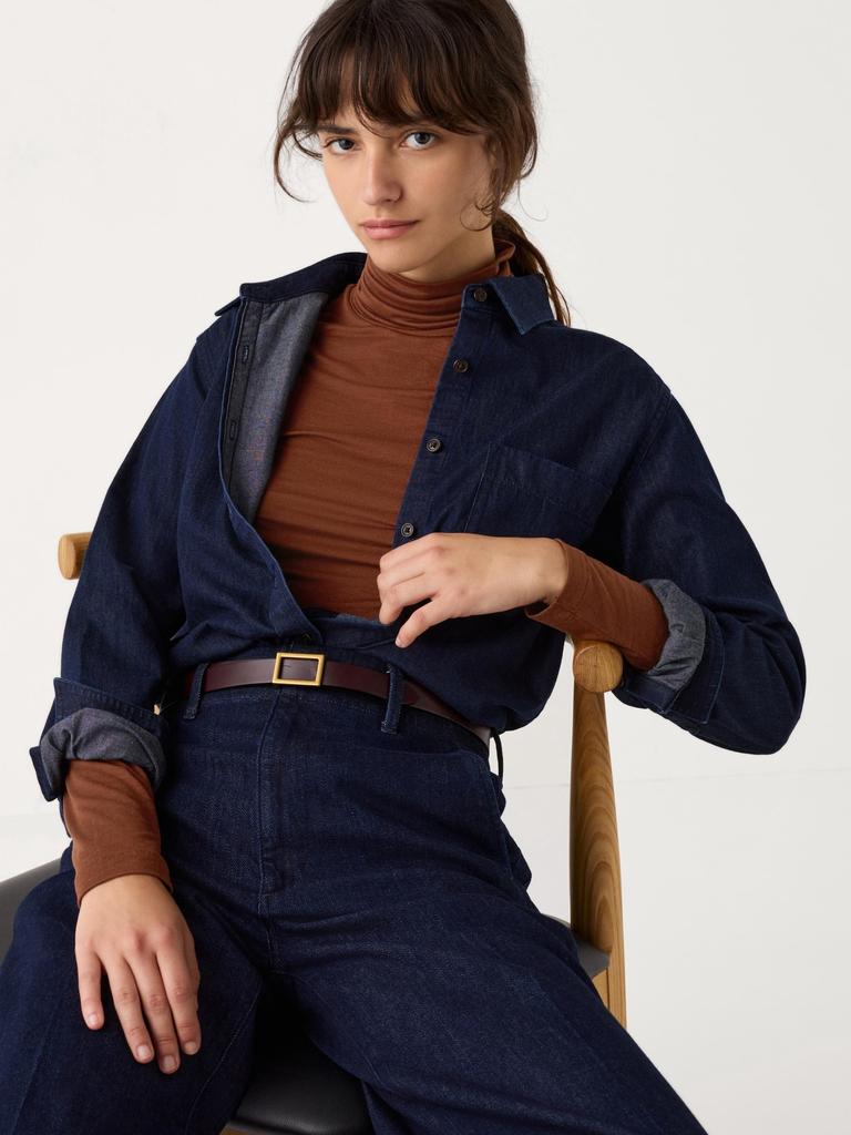 Uniqlo Футболка с высоким воротом HeaTTech Ultra LighT с длинным рукавом 