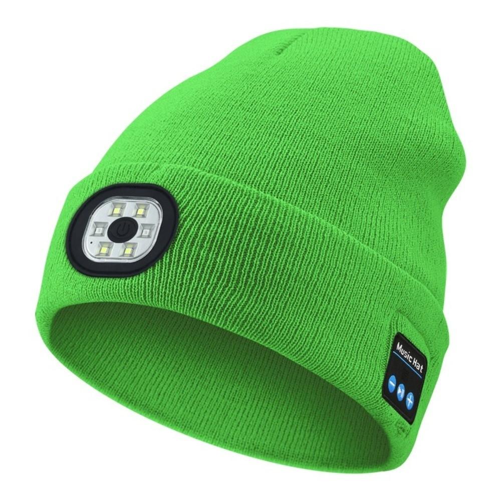 With Light Bluetooth Beanie Hat Headphones LED Light Cap Unique Wireless Headphones Jogging