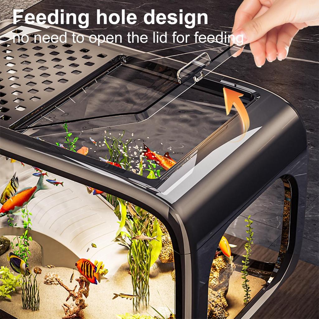 Fish Tank Betta Tank Landscape Aquarium Clear Acrylic Aquatic Animals Container Bowl for Snails Aquatic Planting Landscape