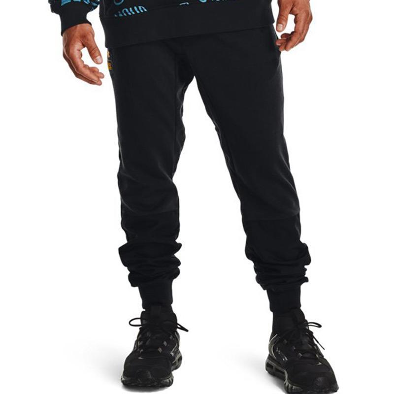 Under Armour Повседневные трикотажные спортивные брюки с сплошным логотипом, мужские, черные 1366407-001