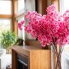 5 Pcs Faux Silk Material Faux Silk Flowers 3 Branches Cherry Tree Branches  Table Centerpiece