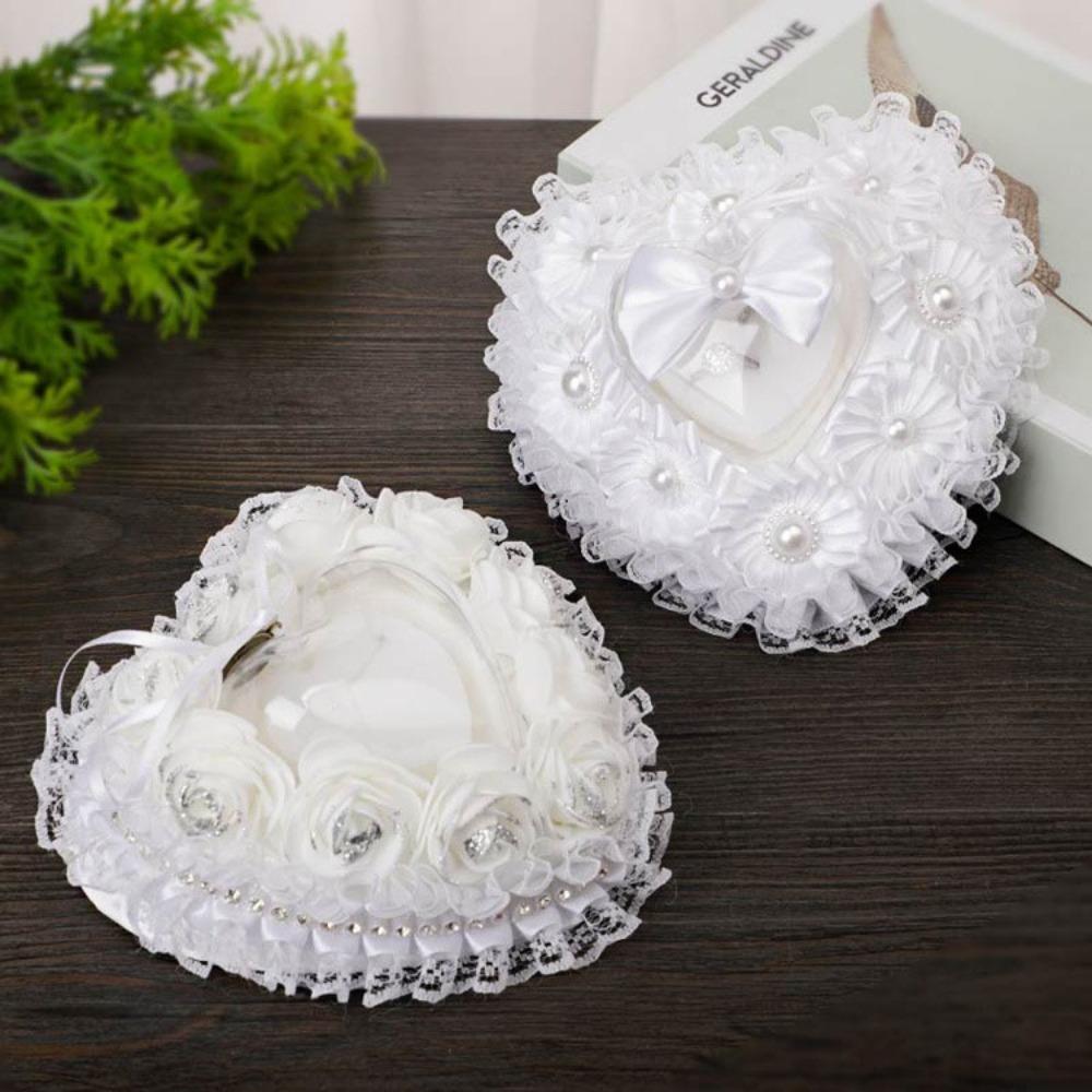 Flower Decorated Heart Shaped Ring Box Vintage Rose Proposal Ring Box Anniversary Decor