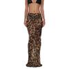 Women's Summer Bodycon Long Skirt Casual Mid Waist Leopard Print Slim Fit Skirt Elegant Midi Skirt
