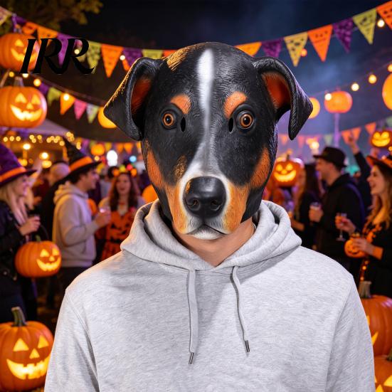 Dog Face Costume Masque Latex Head Realistic Animal Full Demeanor for Halloween Cosplay Fancy Party Prop