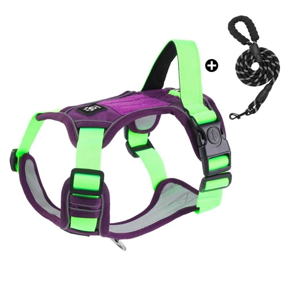 Multi-Point Adjustment Anti-Pull Dog Harness Reflective Dog Leash Dog Chest Strap Daily Walks