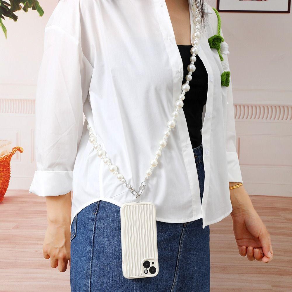Ремешок из жемчуга с бусинами для мобильного телефона, шнурок, цепочка для сумки DIY, портативный плечевой ремень
