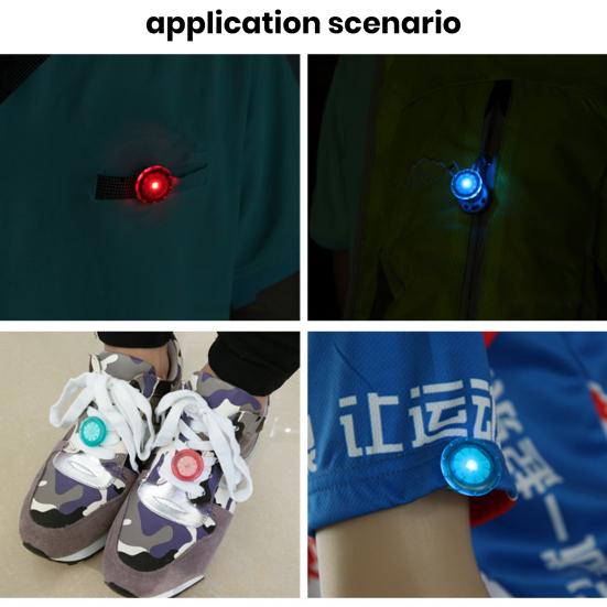 Yousheng Беговые огни Светодиодный рюкзак с клипсой Лампа Супер яркий высокий люмен на батарейках Спорт на открытом воздухе Мигающий предупредительный свет