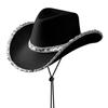 Party Cowboy Accessory Cosplay Cowgirl Hat Cowboy Hat Bachelorette Party Hat Sequin Cowgirl Hats