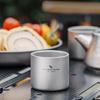 Миниатюрная кружка для саке и чая Boundless Voyage Titanium с сетчатым мешочком для удобного использования в кемпинге, из стали Ti3045D, 75 мл, ультралегкая, нержавеющая.