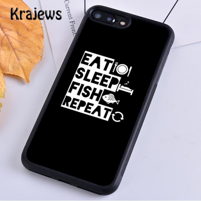 Krajews Eat Sleep Fishing Repeat Phone Case Cover For iPhone 17 Air 16 15 14 plus 12 13 pro max coque Fundas
