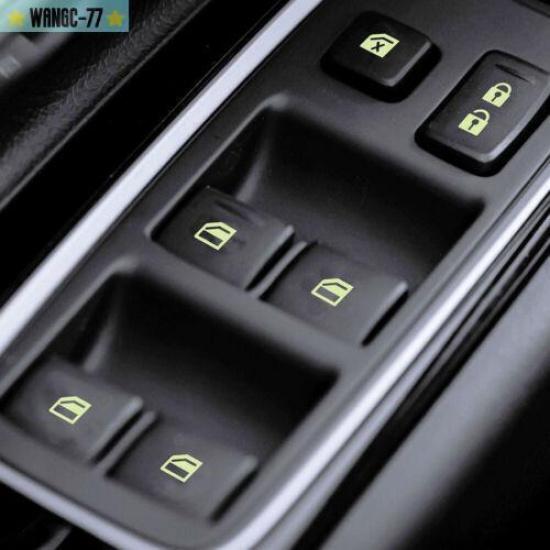 Car Accessories Door Window Switch Button Luminous Sticker Night Safety Decal