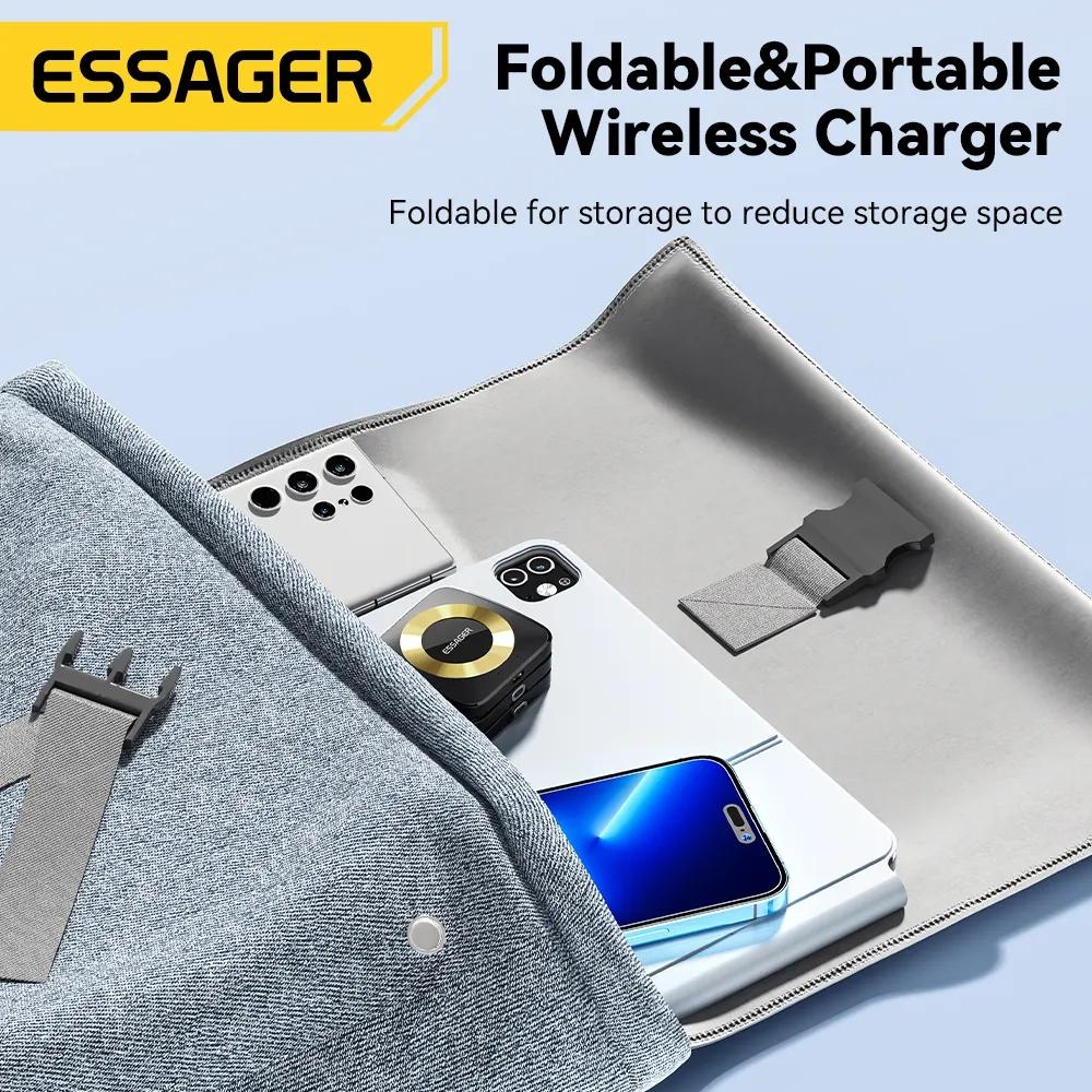 Essager 3 In 1 Magnetic 15W Wireless Charger Stand Fast Charging Dock Station For iPhone14 13 12 Pro Max Apple Watch 8 7 AirPods