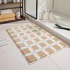 Ins Style Korean Bathroom Absorbent Floor Mat with Thick Flocking Bathroom Bathtub Non-slip Foot Mat Bedroom Bed Rug